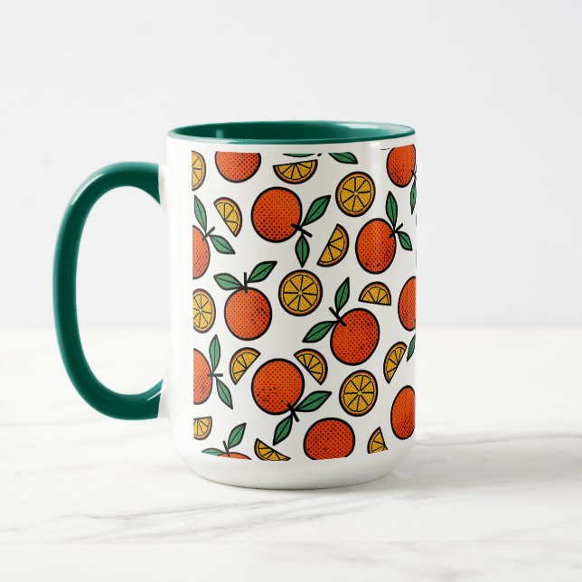 Colourful Oranges Pattern  Mug (Left)