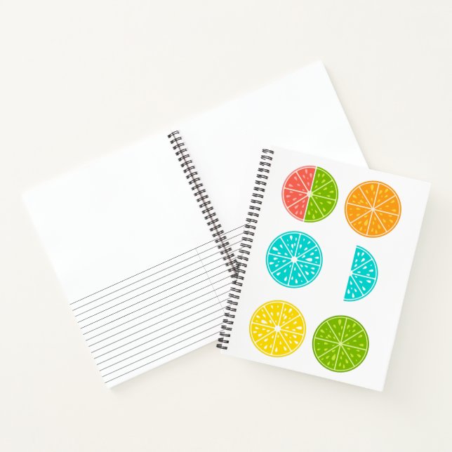 Colourful oranges sketch and  lined notebook (Inside)
