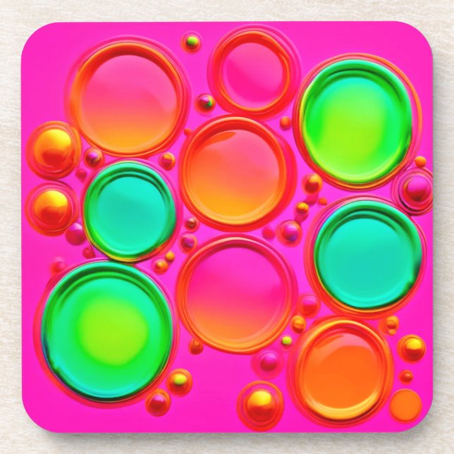 Colourful Orb Abstract Art Coaster (Front)