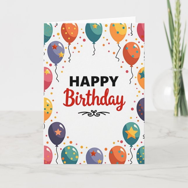 Colourful Orbs Birthday Card (Front)