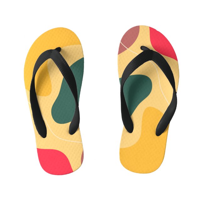 Colourful organic shapes abstract background kid's thongs (Footbed)