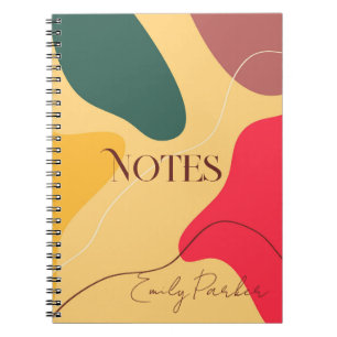Colourful organic shapes abstract background notebook