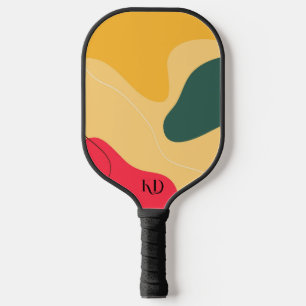 Colourful organic shapes abstract background pickleball paddle