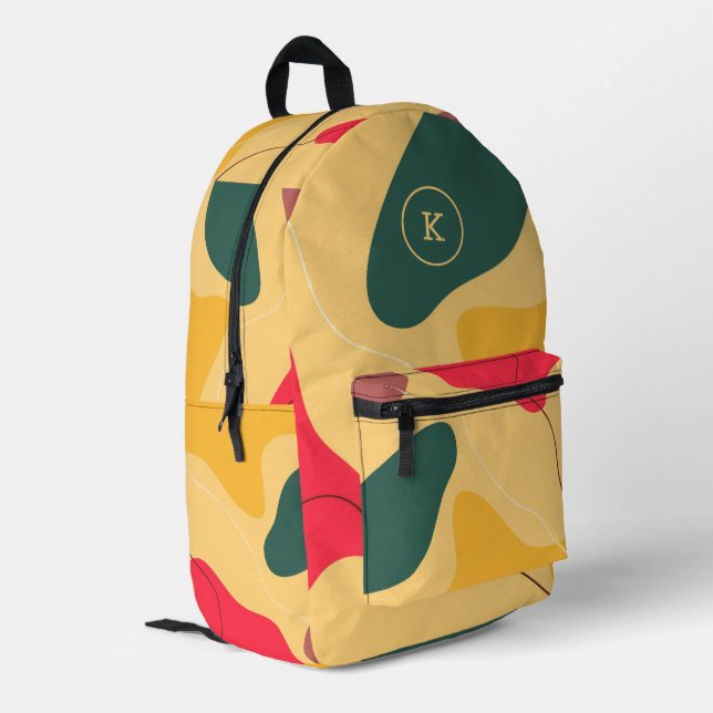 Colourful organic shapes abstract background printed backpack (Back Corner Left)