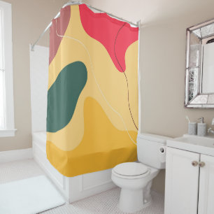 Colourful organic shapes abstract background shower curtain