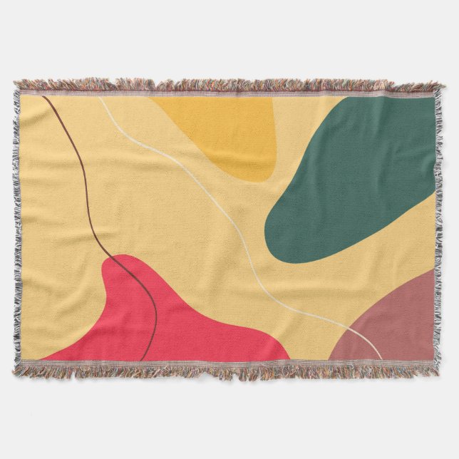 Colourful organic shapes abstract background throw blanket (Front)