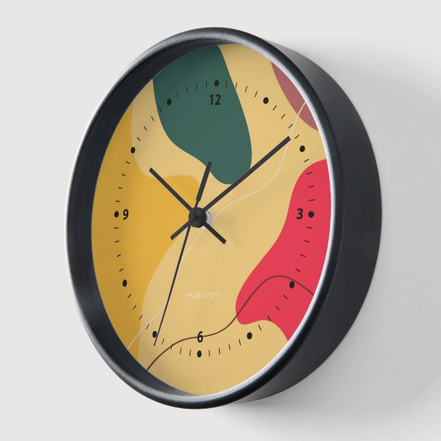 Colourful organic shapes background clock (Angle)