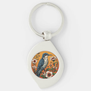Colourful Oriental cuckoo Bird Key Ring
