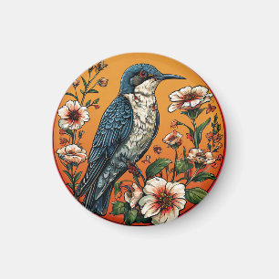 Colourful Oriental cuckoo Bird Magnet