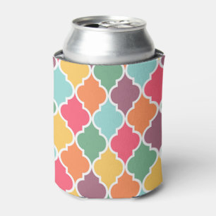 Colourful oriental quatrefoil pattern can cooler