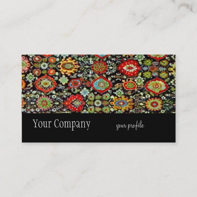 Colourful Oriental Rug design Business Card (Front)