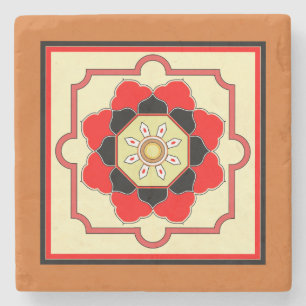 Colourful Oriental Style Design Pattern Stone Coaster