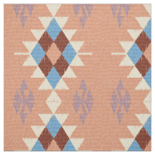 Colourful Oriental Tribal Aztec Mosaic Fabric