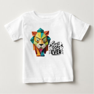 Colourful Origami Lion Artwork design Baby T-Shirt
