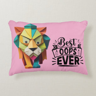 Colourful Origami Lion Artwork design Decorative Cushion