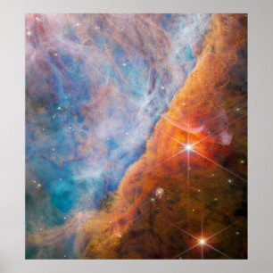 Colourful Orion Bar   Orion Nebula   JWST Poster