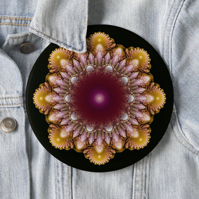 Colourful ornament 6 cm round badge (In Situ)