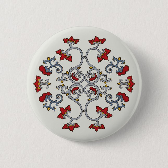 Colourful Ornament Pattern Button (Front)