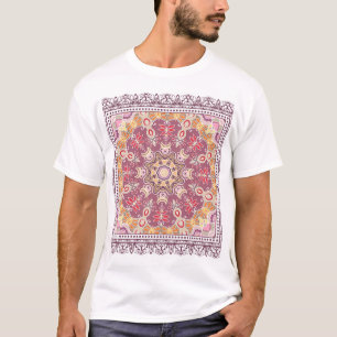 Colourful Ornamental Doodle: Symmetric Lace Patter T-Shirt