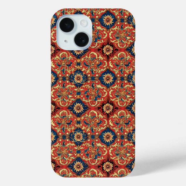 Colourful Ornamental Flower Pattern Case-Mate iPhone Case (Back)