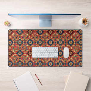 Colourful Ornamental Flower Pattern Desk Mat