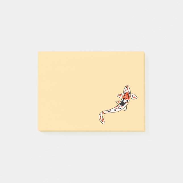 Colourful Ornamental Koi Fish Swimming Post-it Notes (Front)