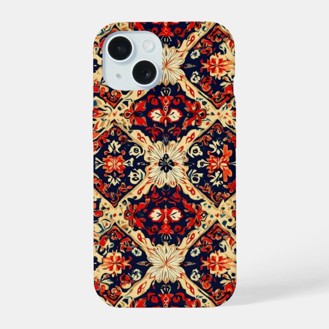 Colourful Ornamental Pattern iPhone 15 Case (Back)