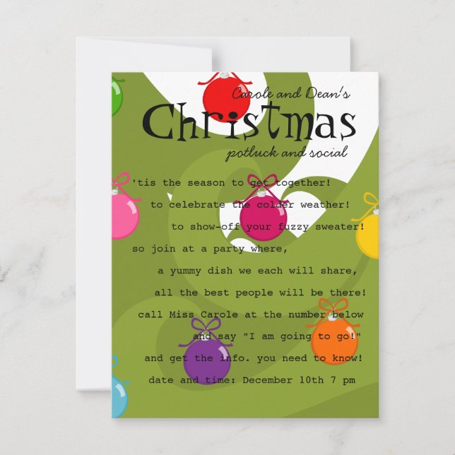 Colourful Ornaments Invitation (Front)