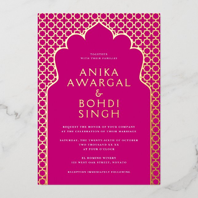 Colourful Ornate Indian Window Screen Wedding GOLD (Front)