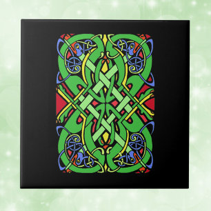 Colourful Ornate Irish Celtic Knot Tile