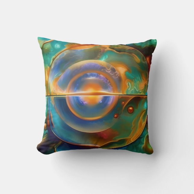Colourful Otherworldly Abstract    Cushion (Front)