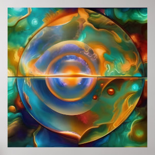 Colourful Otherworldly Abstract   Poster