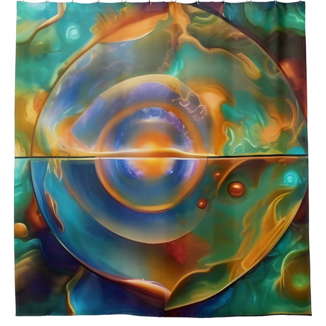 Colourful Otherworldly Abstract   Shower Curtain (Front)