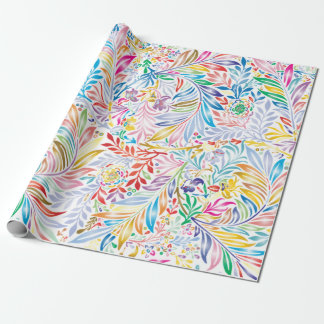 Colourful Otomi Print, Floral & Animal Pattern Wrapping Paper