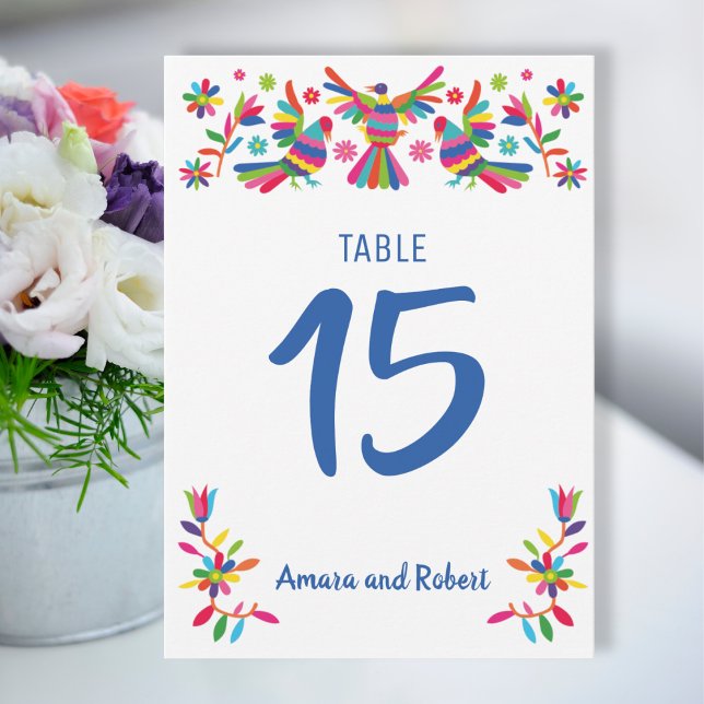 Colourful Otomi table number (Creator Uploaded)
