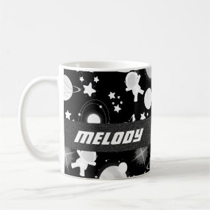 colourful outer space planet galaxy stars pattern coffee mug