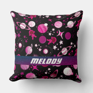 colourful outer space planet galaxy stars pattern cushion
