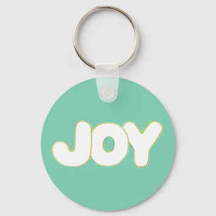 Colourful Outline Art - Joy - word keychain