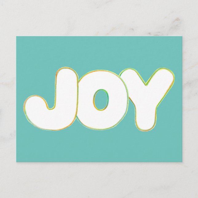 Colourful Outline Art - Joy - word postcards (Front)