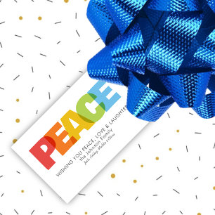 Colourful Overlapping PEACE Christmas Wish Gift Tags