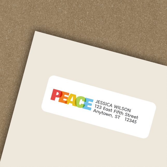 Colourful Overlapping PEACE  Holiday Return Addres Return Address Label (Creator Uploaded)