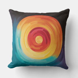 Colourful Overlay Bullseye Cushion