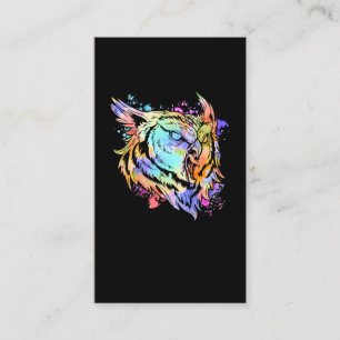 Colourful Owl Art Birds Lover Business Card