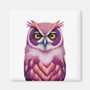 Colourful Owl Bird Artwork  Magnet