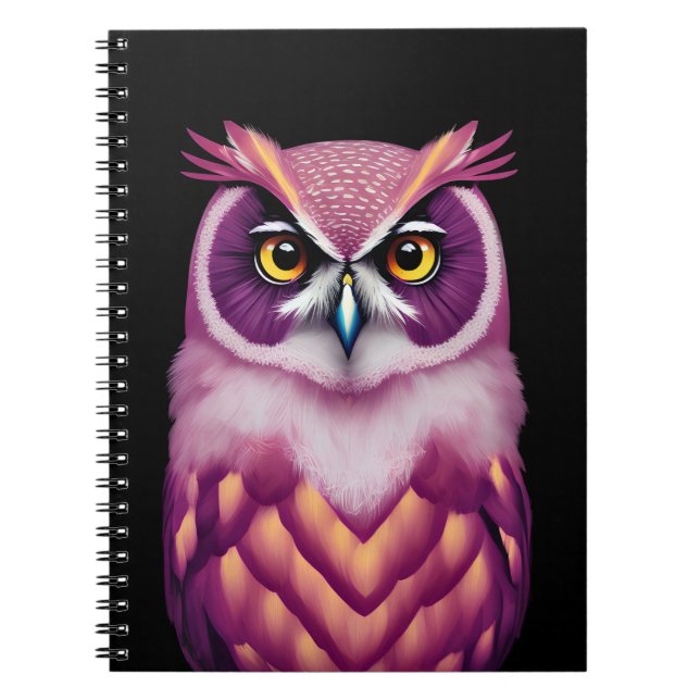 Colourful Owl Bird Artwork  Notebook (Front)