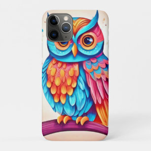 Colourful Owl Branch Art iPhone 11 Pro Case
