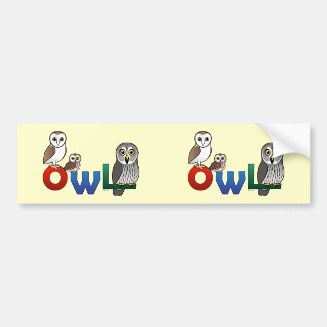 Colourful Owl Bumper Sticker (Front)