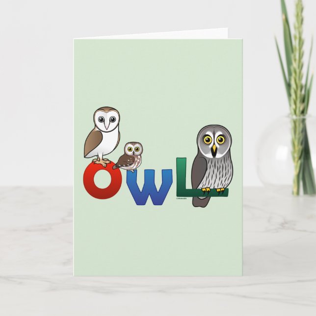 Colourful Owl Card (Front)