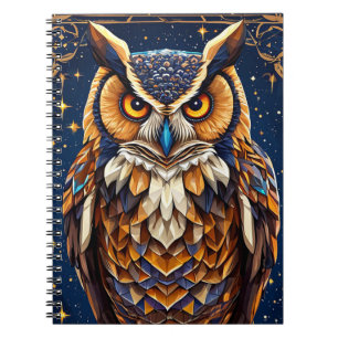 🦉 Colourful Owl Gift For Bird Lovers Nature Fans Notebook