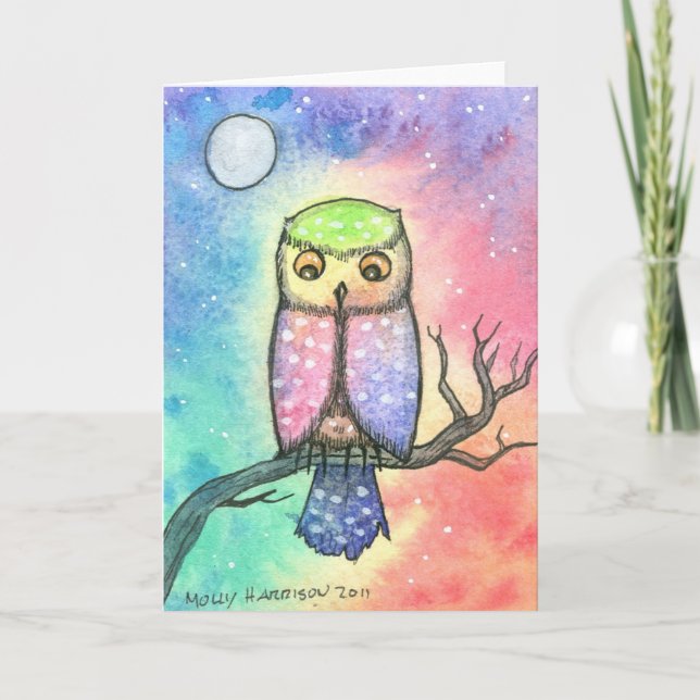 Colourful Owl Greeting Card (Front)
